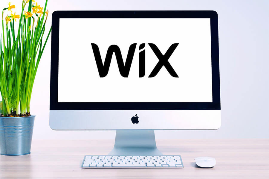 sitio web con Wix en computadora de escritorio